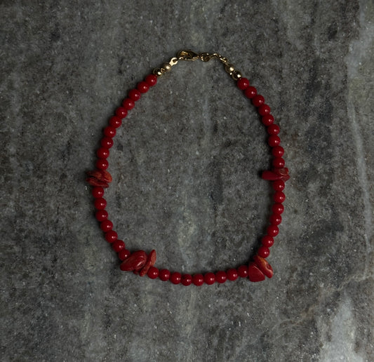 Coral anklet