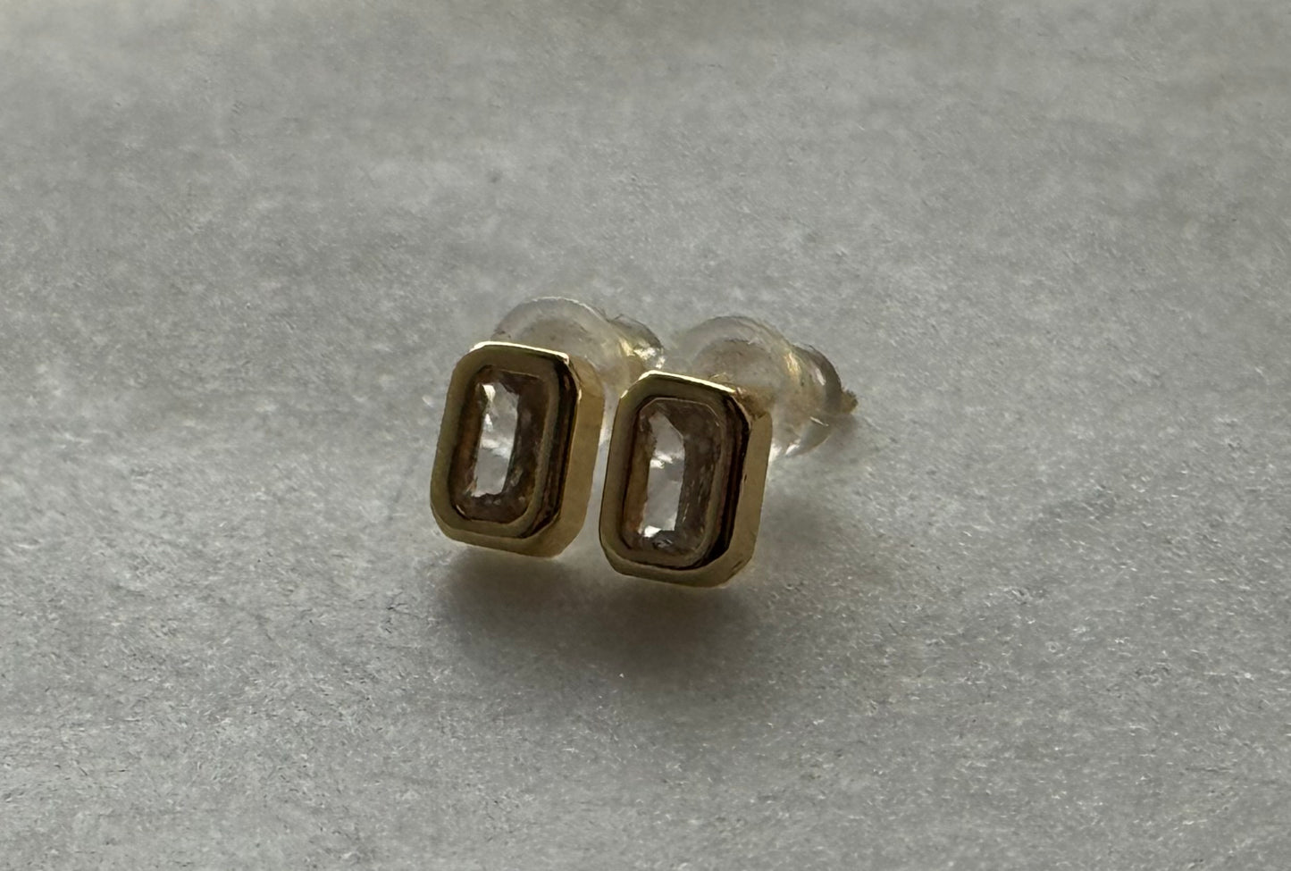 Bezel Stud Earrings
