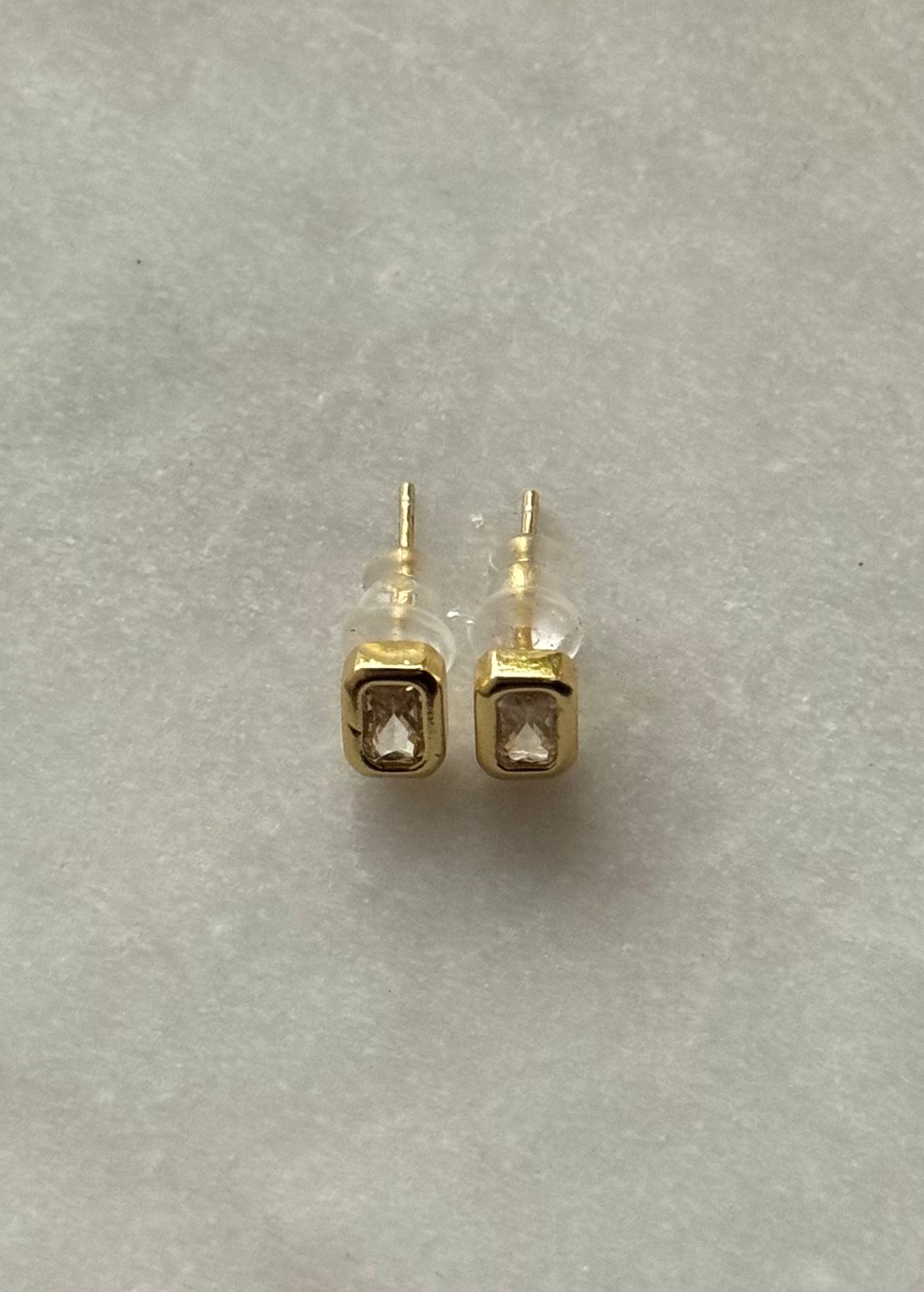Bezel Stud Earrings