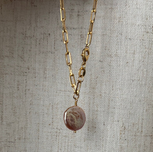 Pink Coin Charm Bracelet